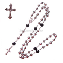 Fashion Silver Bling Bling Crystal Prayer Rosary Beads Necklace